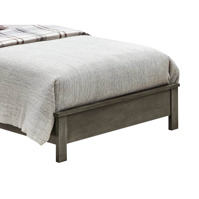 Padded Faux Leather Panel Twin Bed - 81" - Gray