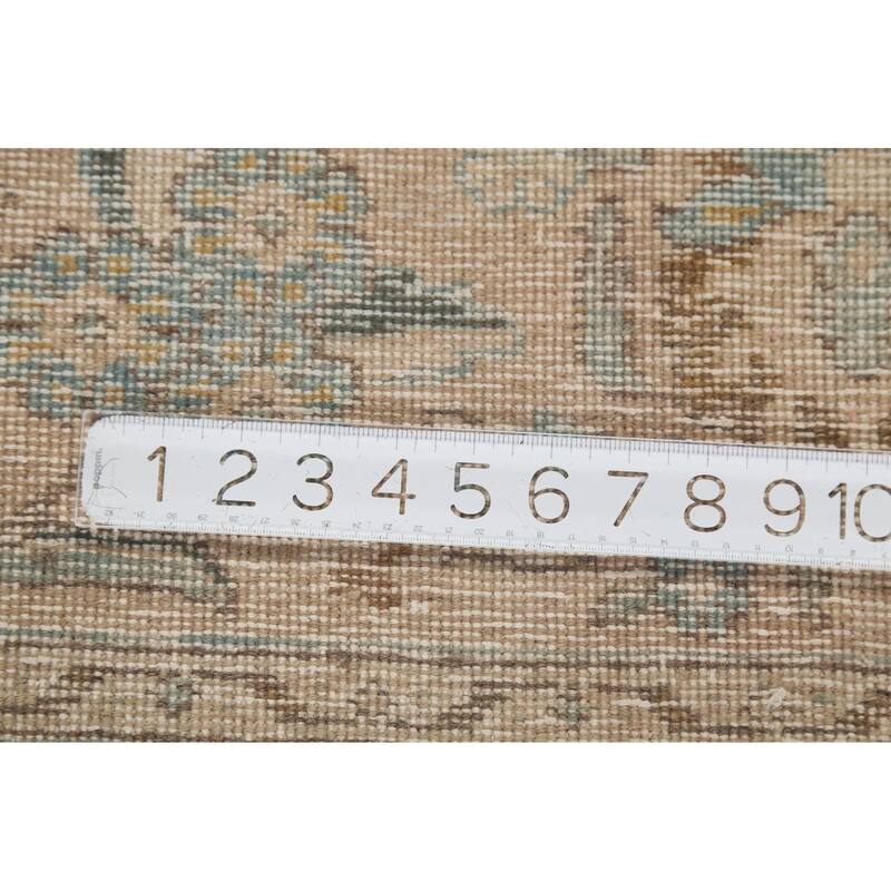 Distressed Gray Tabriz Persian Vintage Area Rug Handmade Wool Carpet - 8'8"x 12'0"