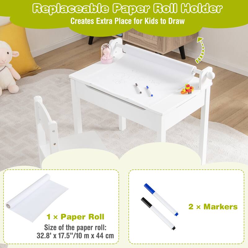 Costway Toddler Craft Table & Chair Set Kids Art Crafts Table - See Details