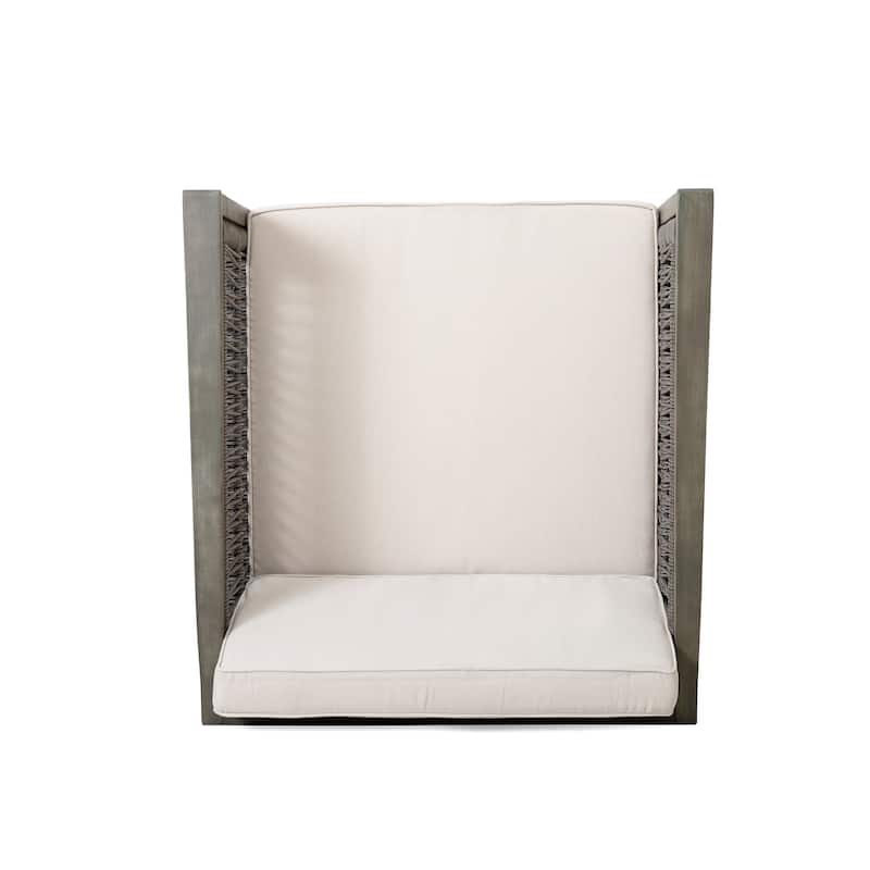 Remy Outdoor Acacia Wood 4 Pieces Patio Chat Set by Christopher Knight Home