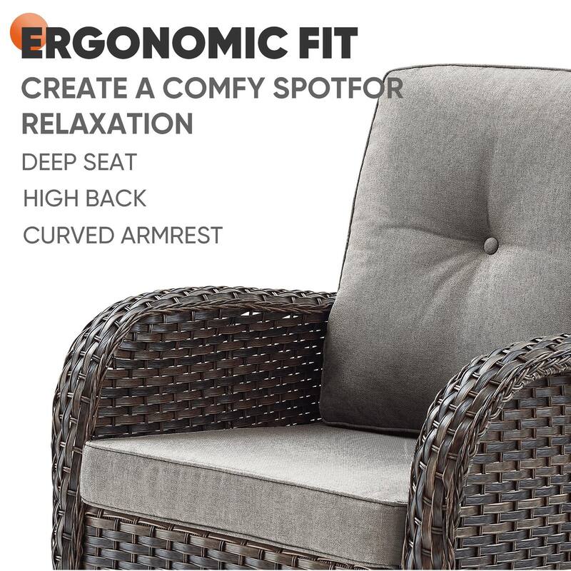 Pocassy Outdoor Wicker Patio Chairs Set