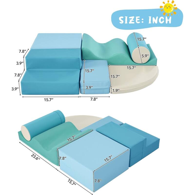 Foam Climbing Blocks for Toddler,6Pcs Climb and Crawl Soft Foam Blocks