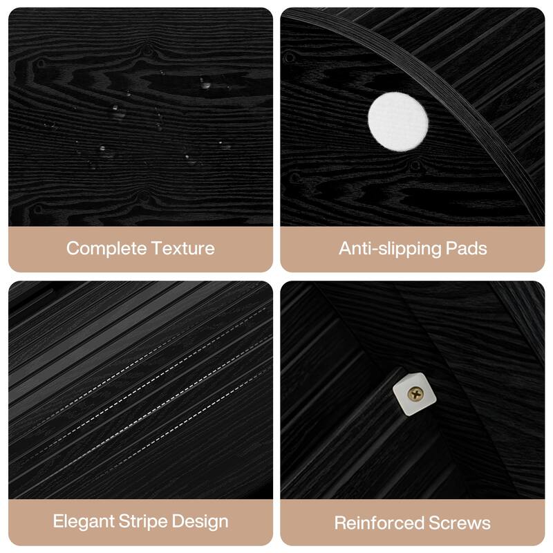 Rustic Round Bar Table, 35.4" High Top Pub Table with 3-Tier Shelf