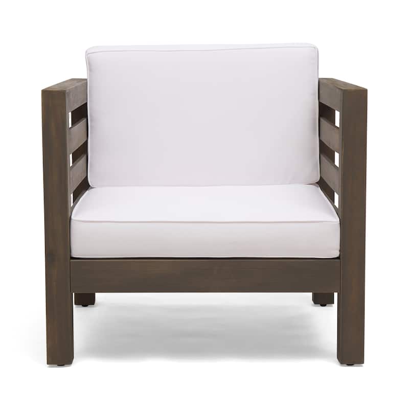 Oana Outdoor 4 Seater Acacia Wood Club Chair and Coffee Table Set by Christopher Knight Home