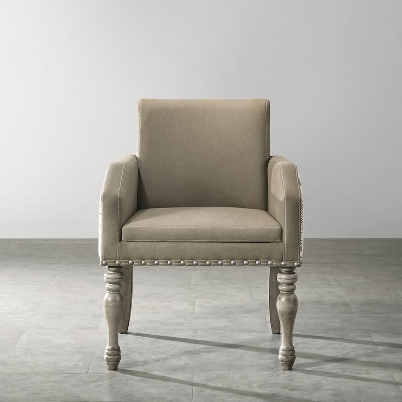 Roundhill Furniture Birmingham Brown Microfiber Script-printed Armchair (Set of 2)
