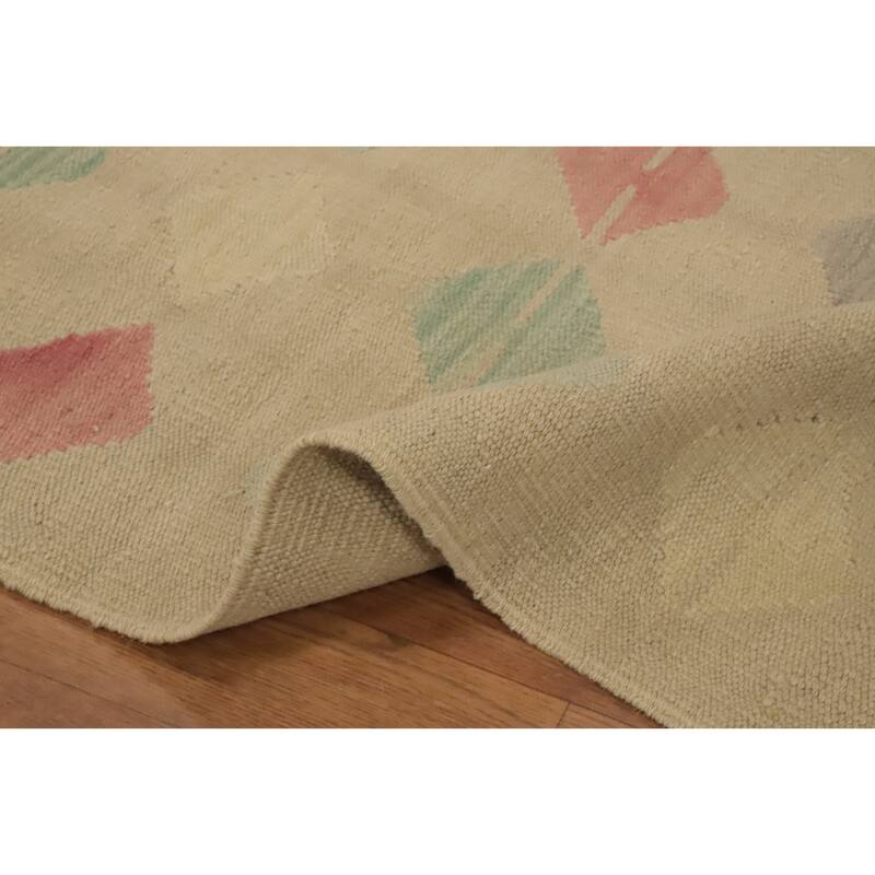 Hand Woven Oriental 100% Wool Carpet Southwestern Modern Multi-Colored Kilim Runner Rug - 8' 2'' X 2' 1''