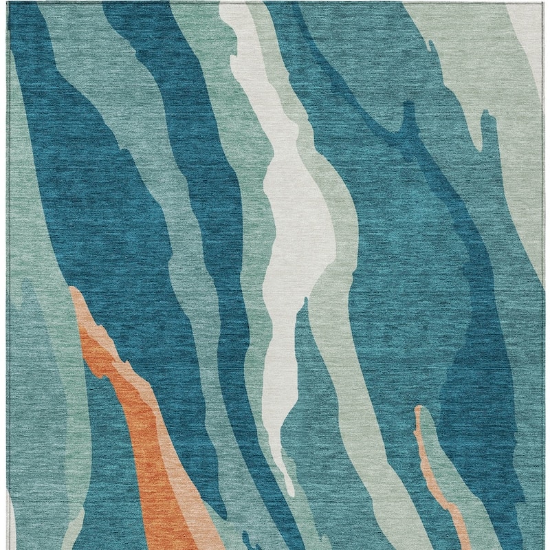 HomeRoots Abstract Transitional Rectangle Outdoor Rug