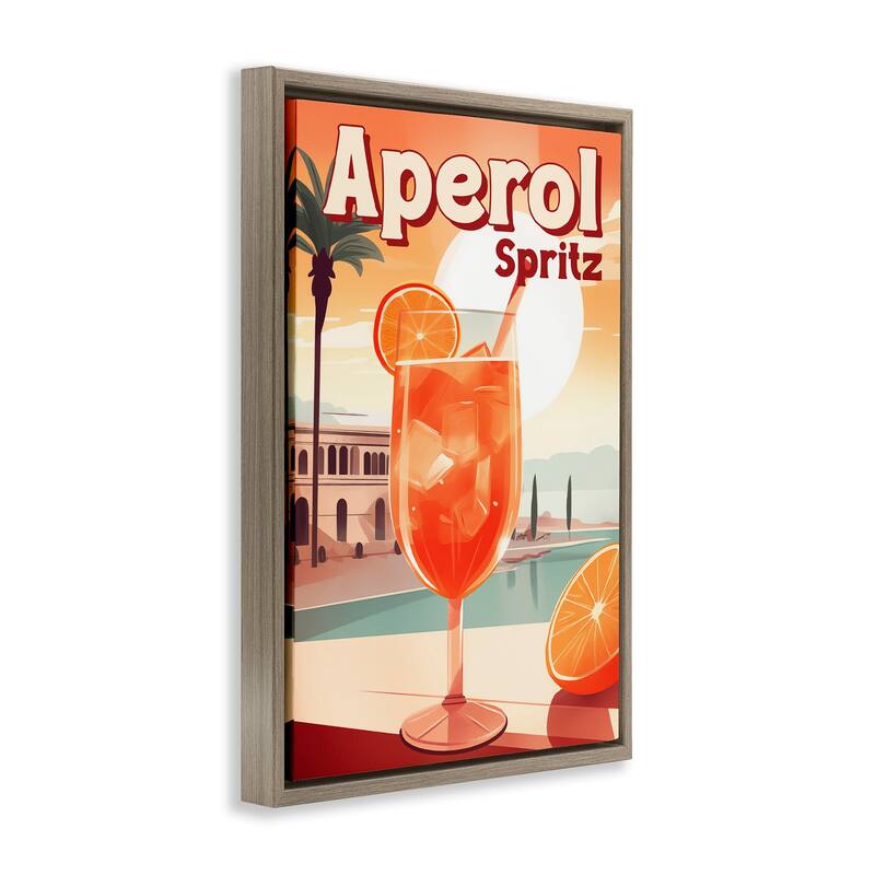 Stupell Bright Tropical Aperol Spritz Framed Floater Canvas Wall Art Design By Andreas Magnusson