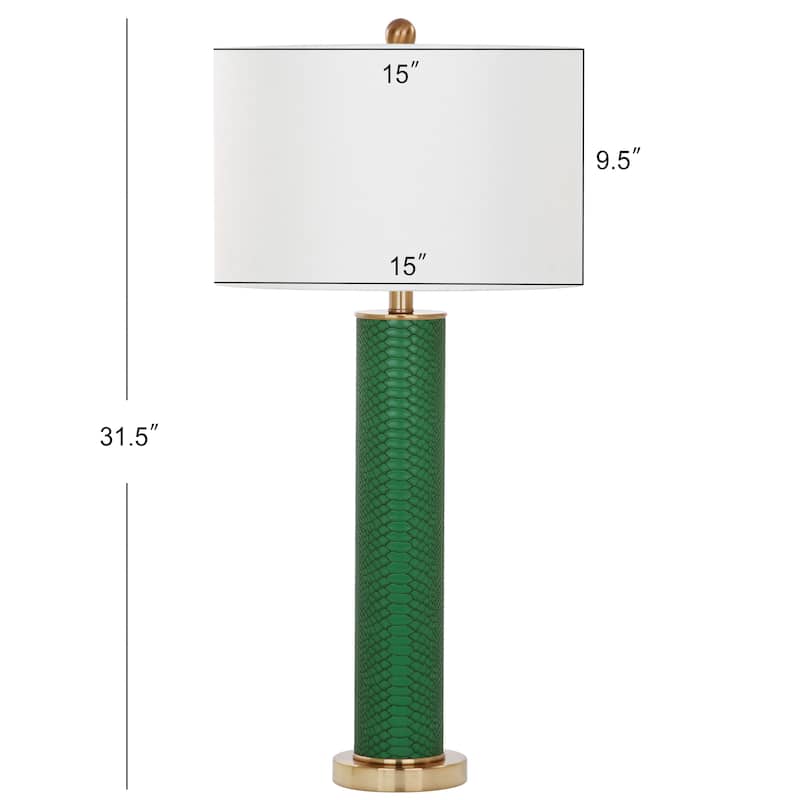 SAFAVIEH Lighting Tomika 32-inch Faux Alligator Grey Table Lamp (Set of 2) - 15"x15"x31.5" - 15Wx15Dx32H