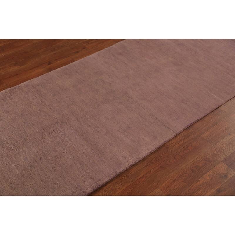 Gabbeh Modern Runner Rug Hand-Knotted Wool Carpet - 2'8" x 9'6"