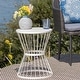 preview thumbnail 17 of 19, Lassen Hand-crafted Iron Side Table by Christopher Knight Home Matte White