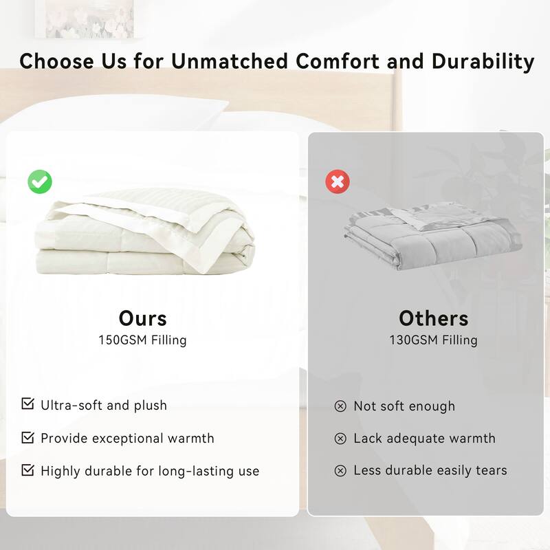 Hotel Quality Luxury Lightweight Jacquard Soft Bed Blanket with Satin Trim, Cozy and Warm
