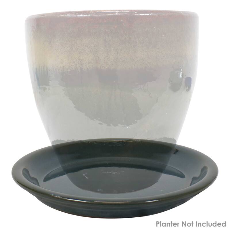 Sunnydaze Set of 2 Glazed Ceramic Planter Saucers - 9"