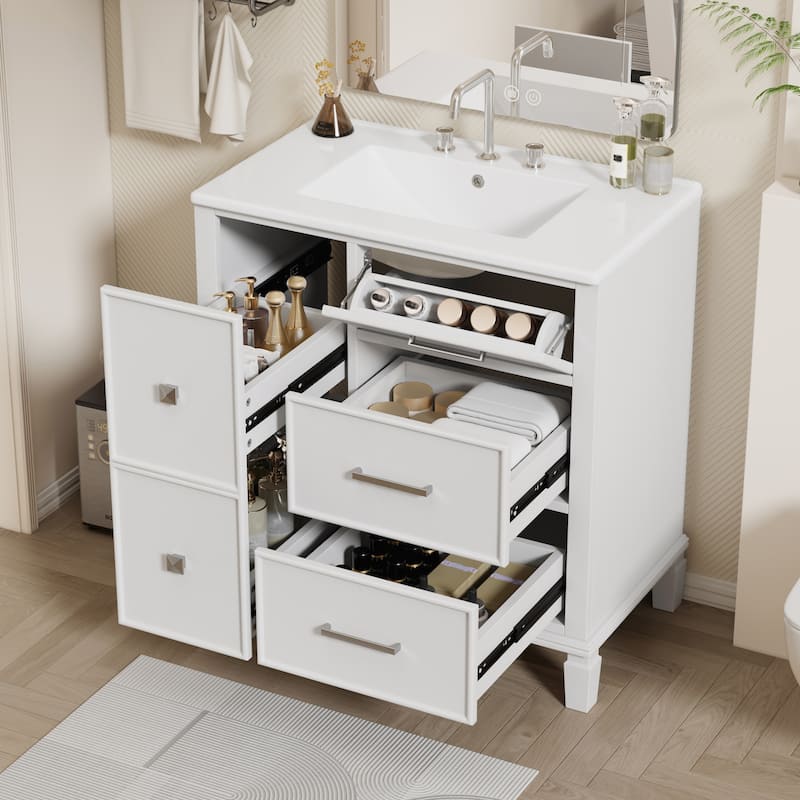 Sophisticated Bathroom Vanity with Innovative Drawer Design and Ample Storage
