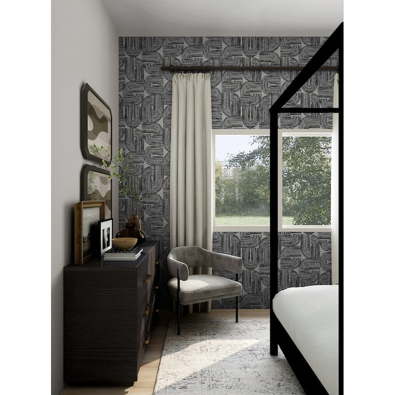 Seabrook Designs Piper Geometric Non-Woven Unpasted Wallpaper