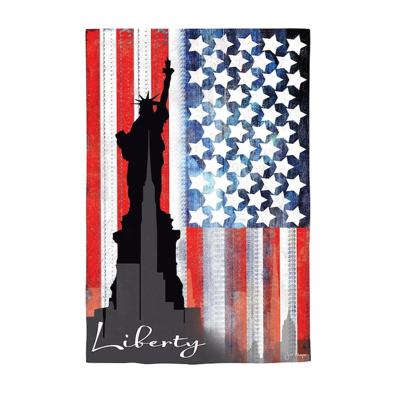 Liberty Statue Reversible Suede House Flag