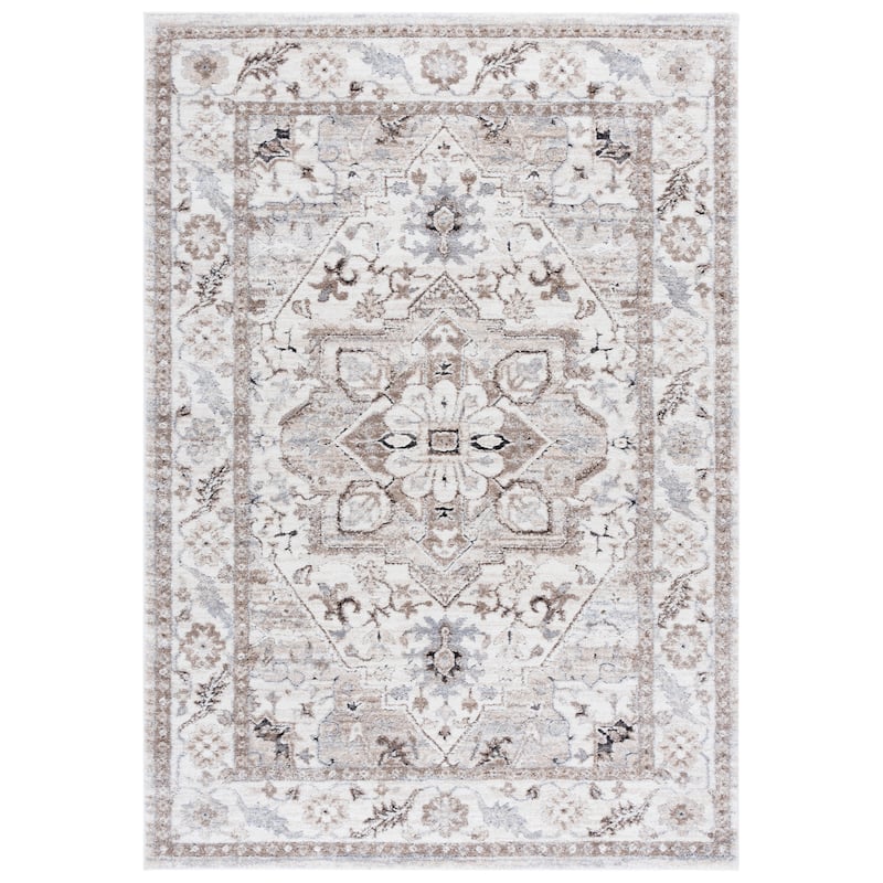 SAFAVIEH Cyrus Shag Danielle Modern Rug - 5'5" x 7'6" - 5'5" x 7'6" - Ivory/Grey
