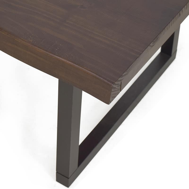 Steve Silver Joliet Live Edge Distressed Cherry and Ebony Console Bar Table