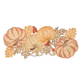 Pumpkin Party Embroidered Cutwork Table Runner - Bed Bath & Beyond ...