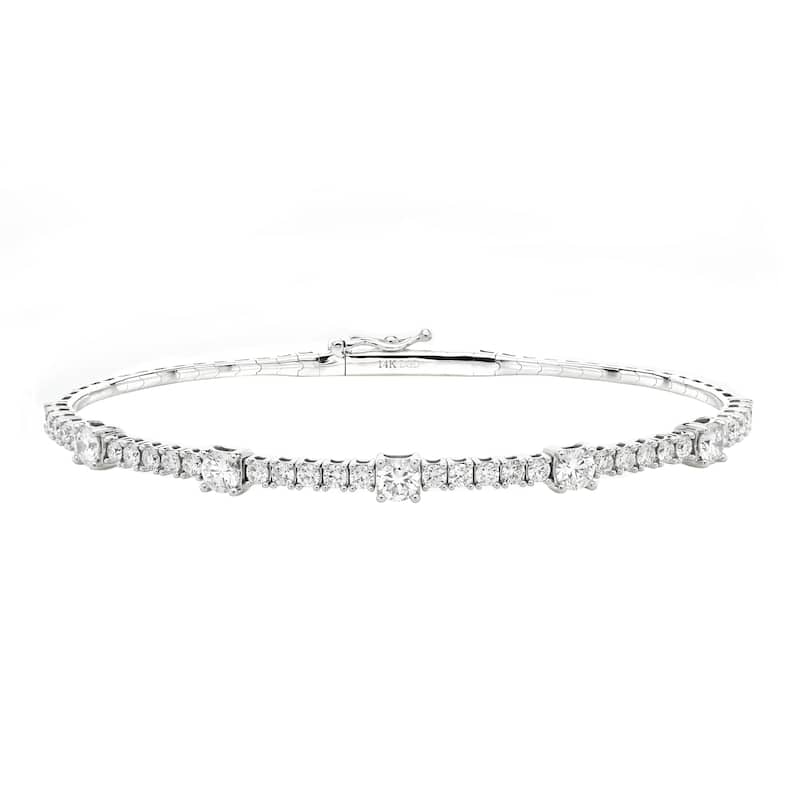 Kabella Alternating Lab Grown Diamond Flexible Bangle (1.92 cts)