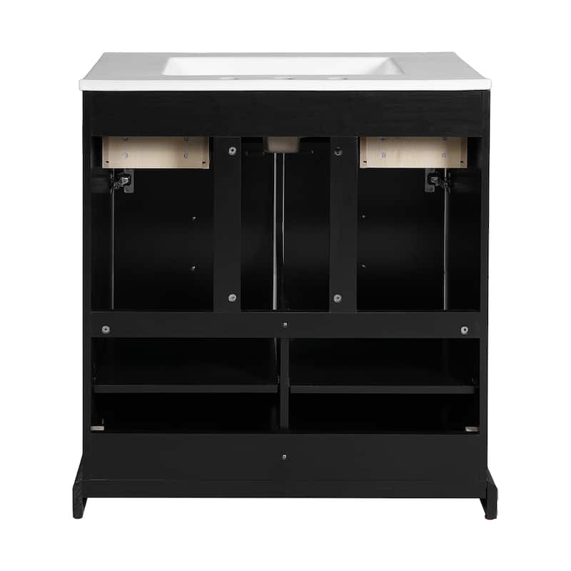 30'' Bathroom Vanity with Ceramic Combination Sink with 2 Drawers