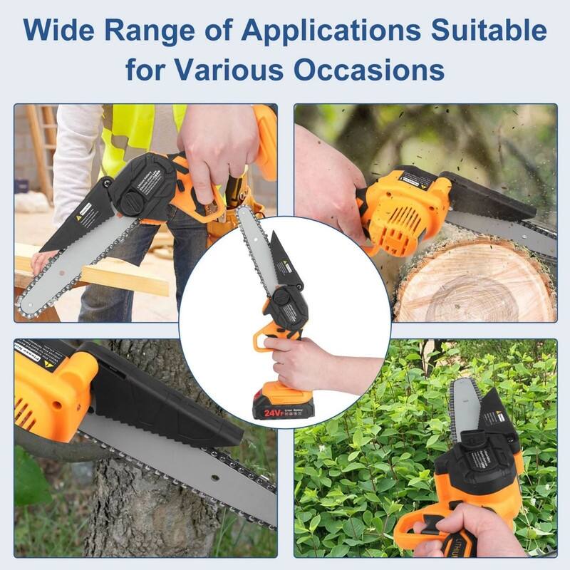 6" Mini Chainsaw, Battery Powered Chain Saws 6-Inch, Rechargeable,