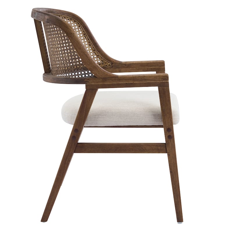 Christopher Knight Home - Mid-Century Extendable Dining Table Set with Upholstered Cane Back Dining Chairs