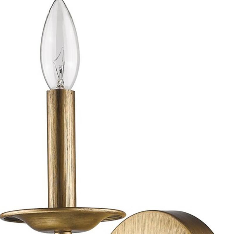 Light Gold Metal Wall Sconce with Crystal Accents Dimmable LED - 6.5” x 5.25” x 8.5” (D x W x H)