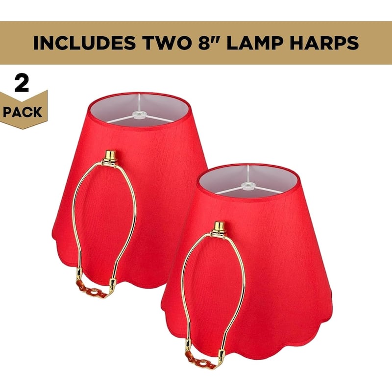 Royal Designs Scallop Empire Lamp Shade Set of 2 - 7 x 13 x 10