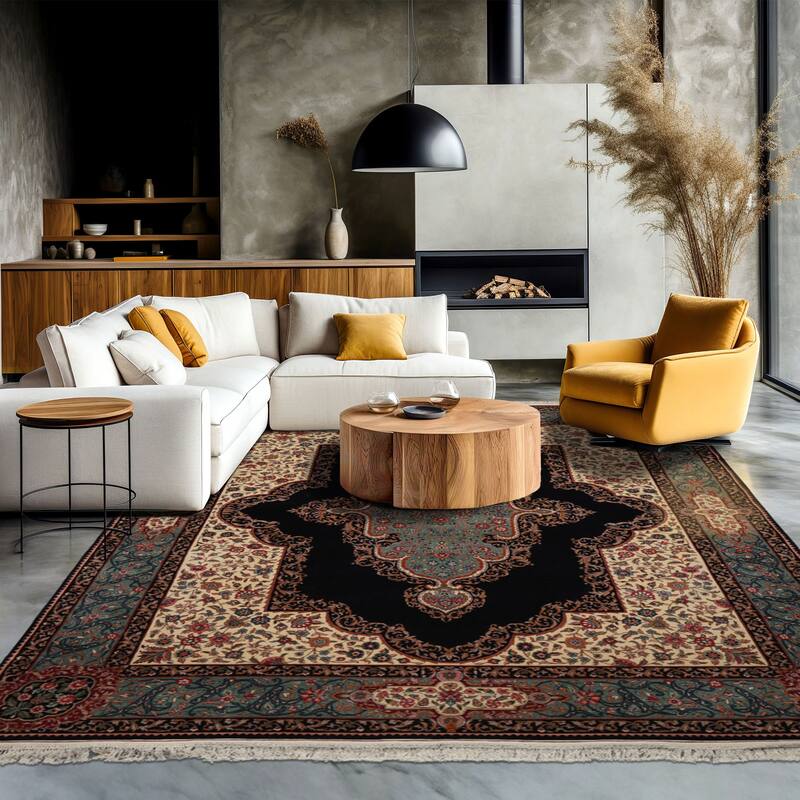 8x10 Hand Knotted Wool Pande Cameron Kerman Persian 300 KPSI Area Rug - 8' x 10' - 8' x 10'