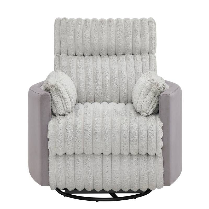 Swivel Recliner Chair with 360° Rotation, Manual Recline & Plush Arms