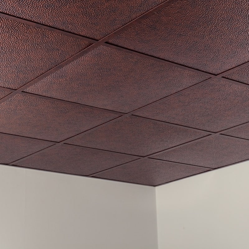 FASÄDE Border Fill Decorative Vinyl 2ft x 2ft Lay in Ceiling Panel in Moonstone Copper (5 Pack)