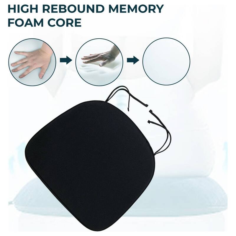 Memory Foam 15" U-Shaped Indoor Outdoor Dining Chair Pad Cushion for Kitchen Patio Garden (Set of 1, 2, 4 or 8)
