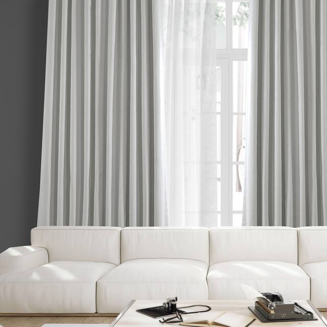 Exclusive Fabrics Faux Linen Extra Wide Room Darkening Curtain Panel