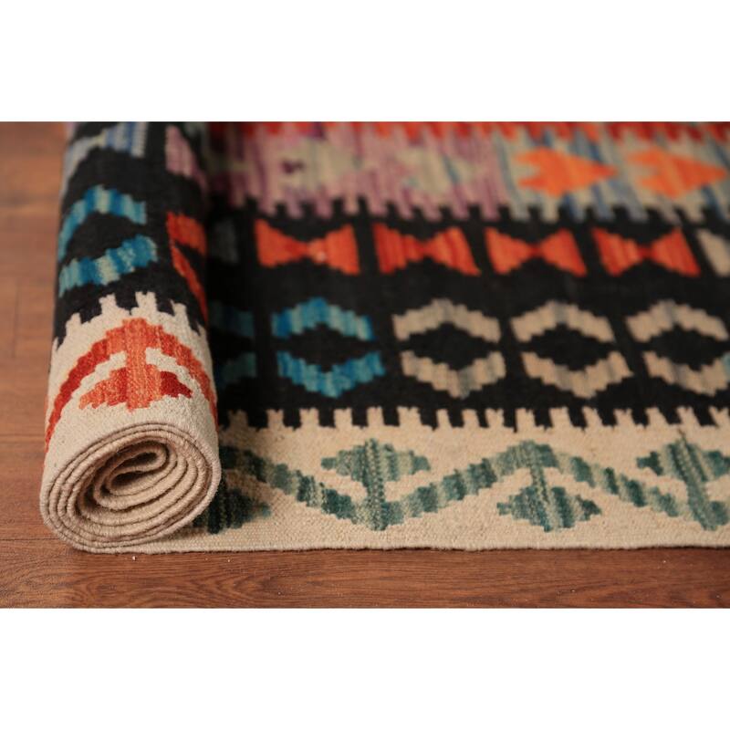 Kilim Oriental Area Rug Flatweave Southwestern Style Wool Carpet - 10'1"x 13'0"