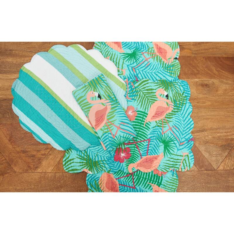 Isla Island Cotton Quilted Reversible Rectangular Placemat Set of 6 - Set of 6