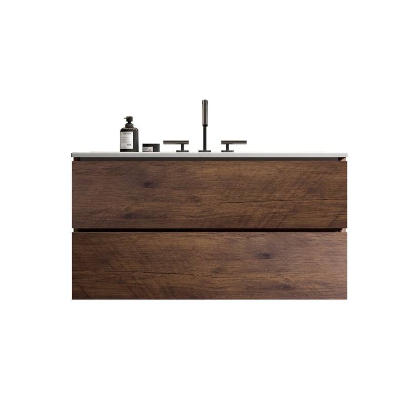 Wall Mounted Bathroom Vanity with Ceramic Sink