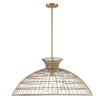 Lanai 1-Light Pendant in Warm Brass