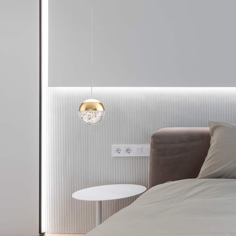 1-Light/3-Lights Globe LED Pendant Light with Bubble Crystal Ball
