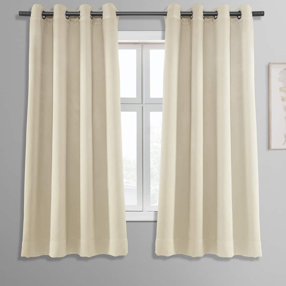 Exclusive Fabrics Room Darkening Grommet Curtain Panel Pair 63 Inches Long (2 Panels) - 50 x 63