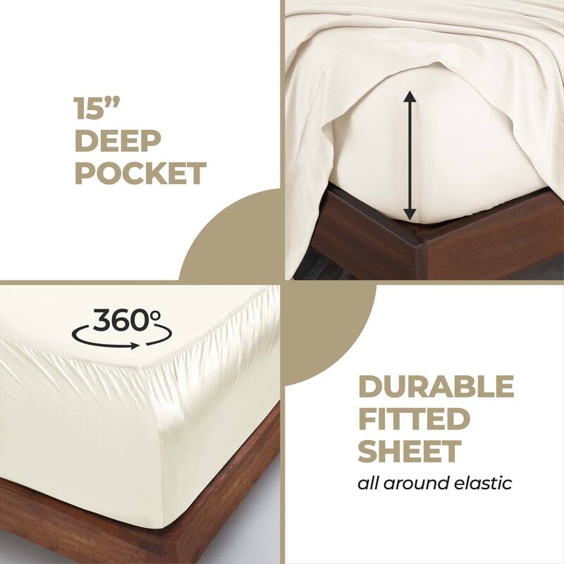 Superior Modal From Beechwood 400 Thread Count Deep Pocket Bed Sheet Set