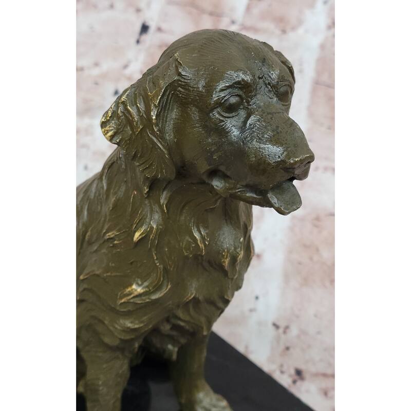 Sitting Retriever Bronze Sculpture - Golden Retriever Labrador Imitative Dog Art