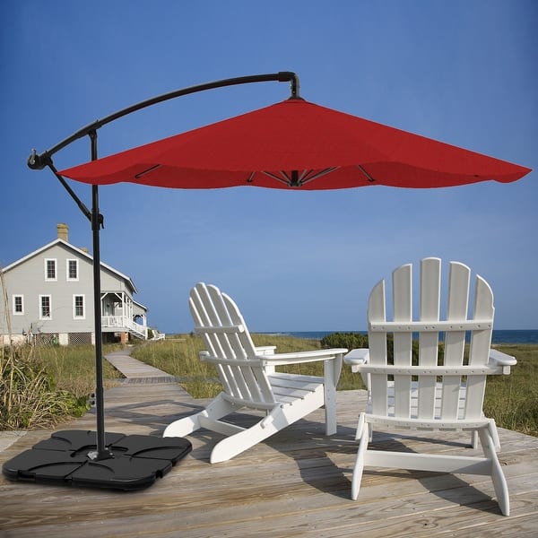 bed bath and beyond patio umbrella stand pure garden Pure Garden Umbrella Stand 220lb. Capacity, 4-Piece Fillable Base
