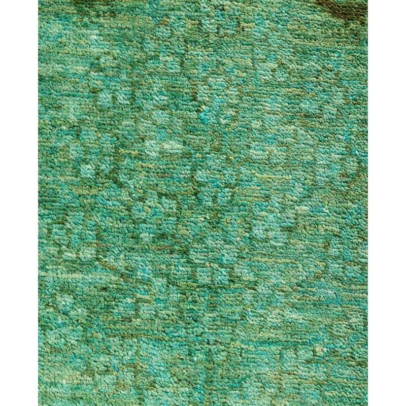 Overdyed One-of-a-Kind Hand-Knotted Area Rug - Green - 3' 1" x 15' 10"