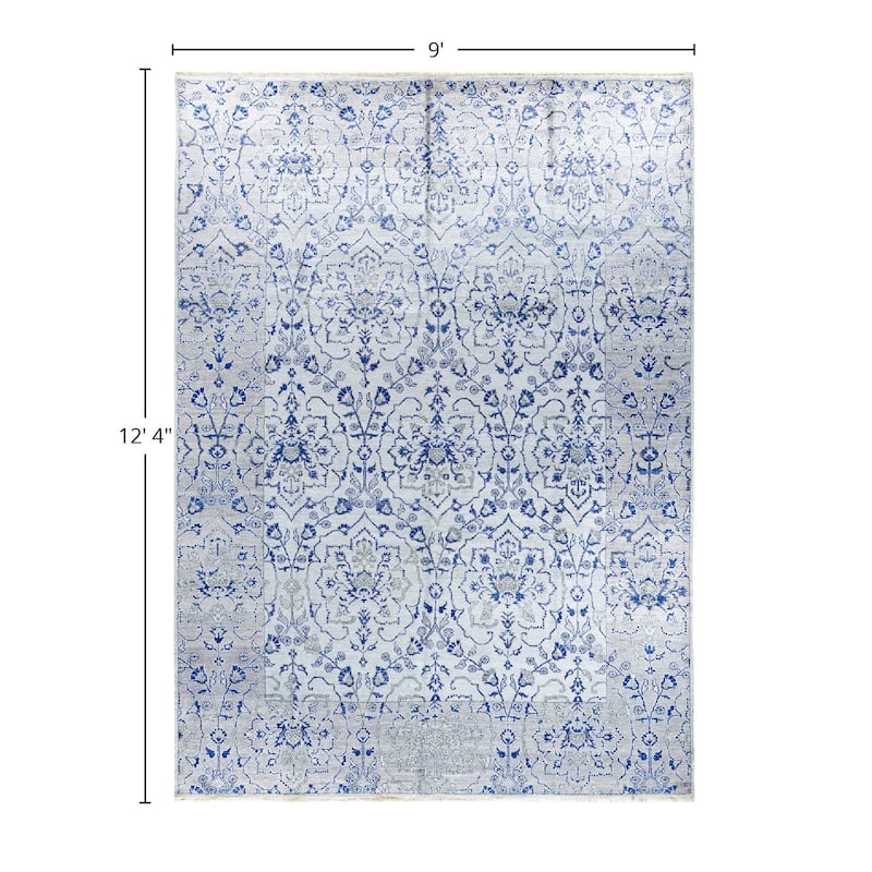 Modern One-of-a-Kind Handmade Area Rug - Beige, 9' 0" x 12' 4" - 9' 0" x 12' 4"