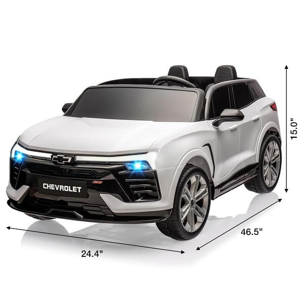 dimension image slide 0 of 6, 24V Kids Ride on Car 2 Seater, Licensed Chevrolet Blazer Battery Powered Electric Vehicles Car Ride on Toys - 46.5x24.4x15in