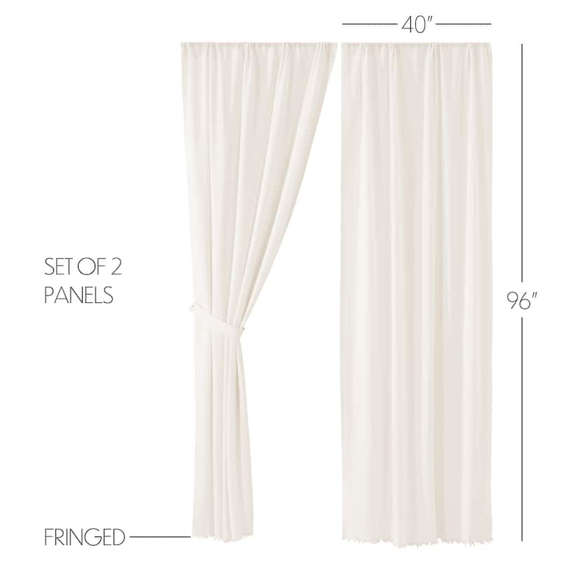 Tobacco Cloth Antique White Panel Set of 2 96x40