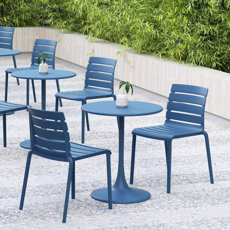 Rylan Set of 4 Stackable Dining Chairs, Indoor/Outoor