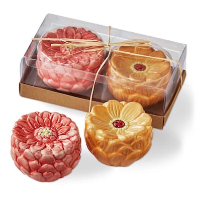 Blossom S&P Ceramic Salt and Pepper Shakers Multicolor Spring Summer Hand Wash Only 1.99 in H x 3.1 in L x 3.1 in W