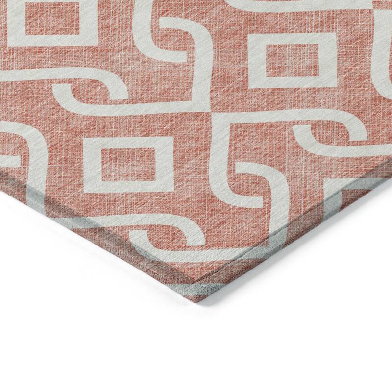 HomeRoots Geometric Transitional Rectangle Outdoor Rug